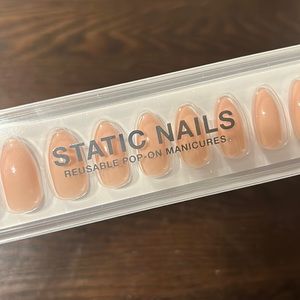 Static nails new press on stiletto almond fetish nude